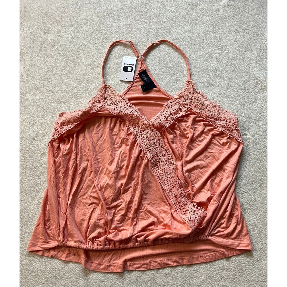 Buckle Day Trip Blouse Womens Large Tank Sleeveless Pullover Orange NWT